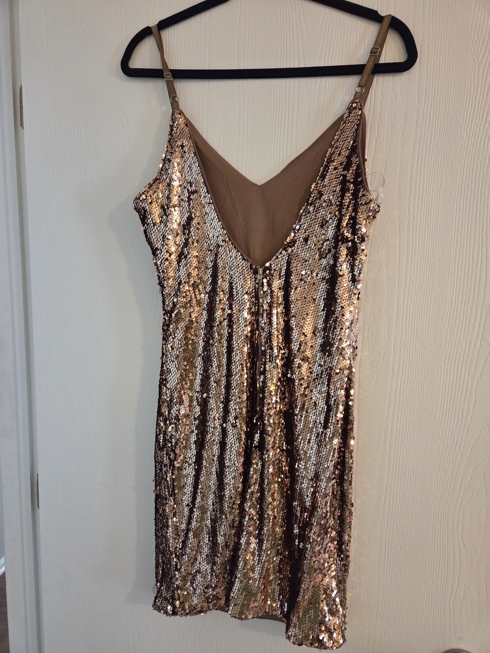 Lulu's Bronze Sequin Mini Slip Dress - Picture 3 of 4